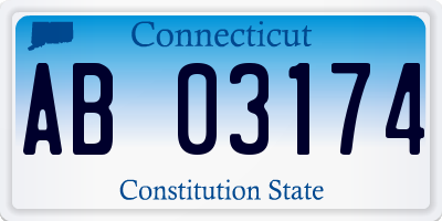 CT license plate AB03174