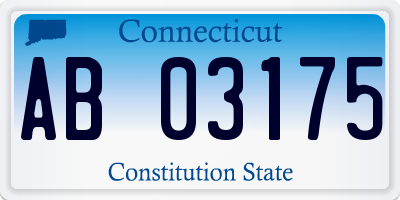 CT license plate AB03175