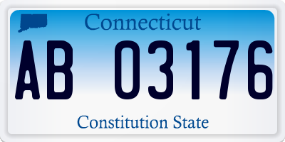 CT license plate AB03176