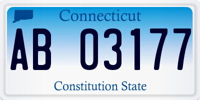 CT license plate AB03177