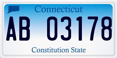 CT license plate AB03178