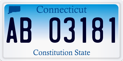 CT license plate AB03181