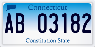 CT license plate AB03182