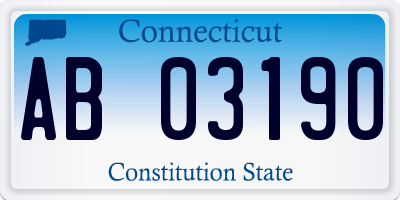 CT license plate AB03190