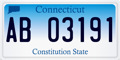 CT license plate AB03191