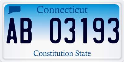 CT license plate AB03193