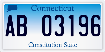 CT license plate AB03196