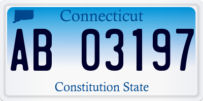 CT license plate AB03197