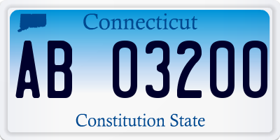 CT license plate AB03200