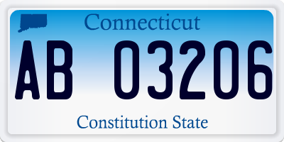 CT license plate AB03206