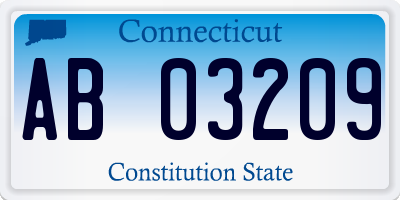 CT license plate AB03209