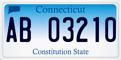 CT license plate AB03210