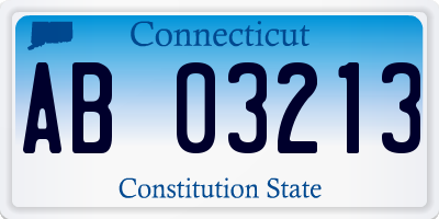 CT license plate AB03213