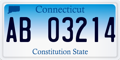 CT license plate AB03214