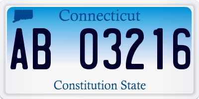 CT license plate AB03216