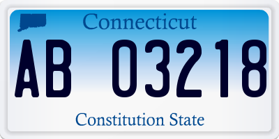 CT license plate AB03218