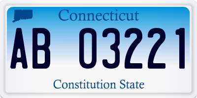CT license plate AB03221
