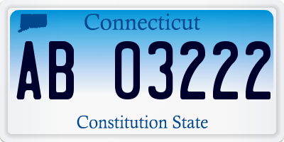CT license plate AB03222