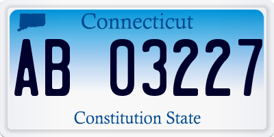 CT license plate AB03227