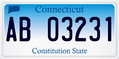 CT license plate AB03231