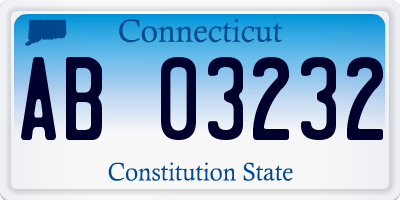 CT license plate AB03232