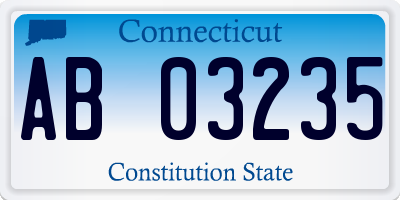 CT license plate AB03235