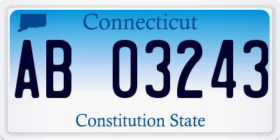 CT license plate AB03243