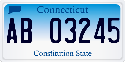 CT license plate AB03245