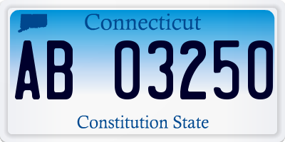 CT license plate AB03250