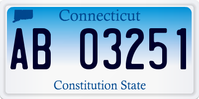 CT license plate AB03251