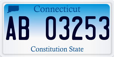 CT license plate AB03253