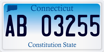 CT license plate AB03255