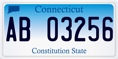 CT license plate AB03256