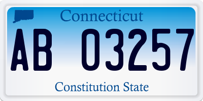 CT license plate AB03257