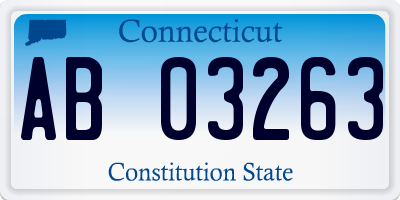 CT license plate AB03263