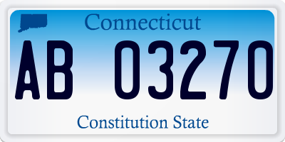 CT license plate AB03270