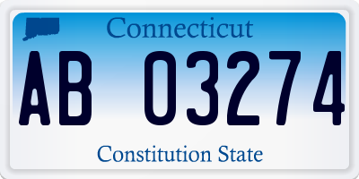 CT license plate AB03274