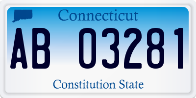 CT license plate AB03281