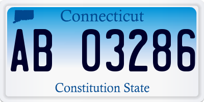 CT license plate AB03286