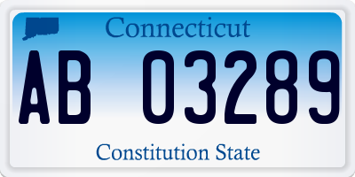 CT license plate AB03289