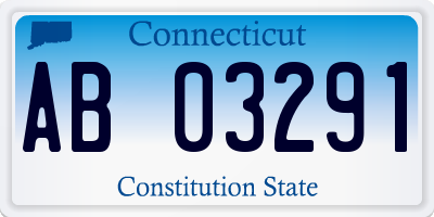 CT license plate AB03291