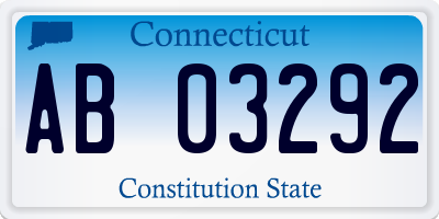 CT license plate AB03292