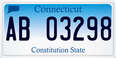 CT license plate AB03298