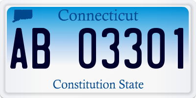 CT license plate AB03301