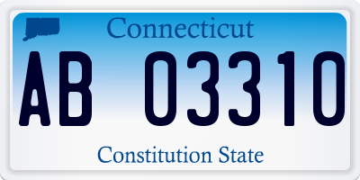 CT license plate AB03310