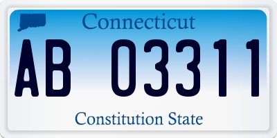 CT license plate AB03311