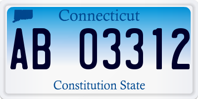 CT license plate AB03312