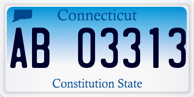 CT license plate AB03313