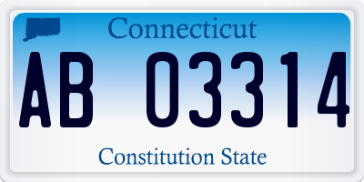 CT license plate AB03314