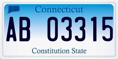CT license plate AB03315